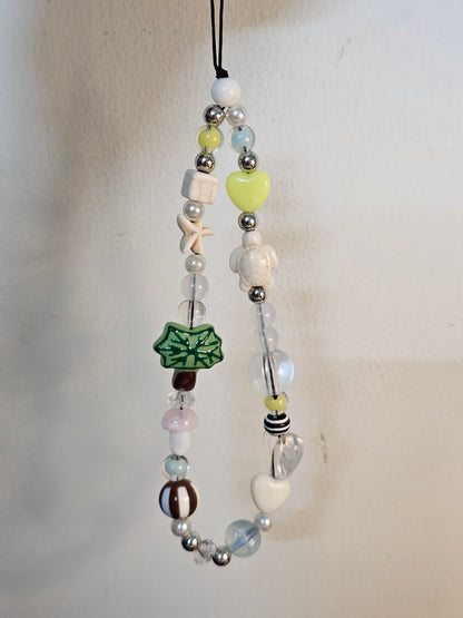 Coastal Boho Y2K Kawaii Handmade Beaded Wrist Strap Phone Charm