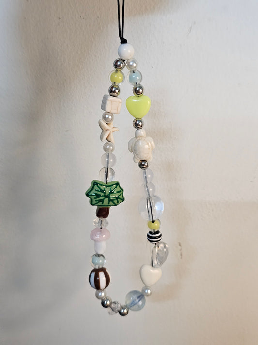 Coastal Boho Y2K Kawaii Handmade Beaded Wrist Strap Phone Charm