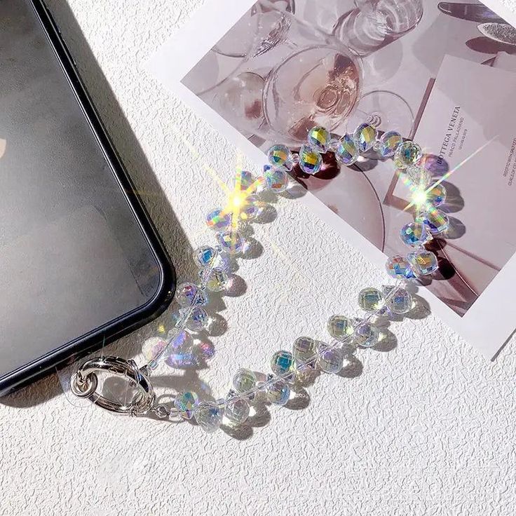 Crystal Handmade Mobile Phone Wrist Strap Beaded Fashion Phone Charm