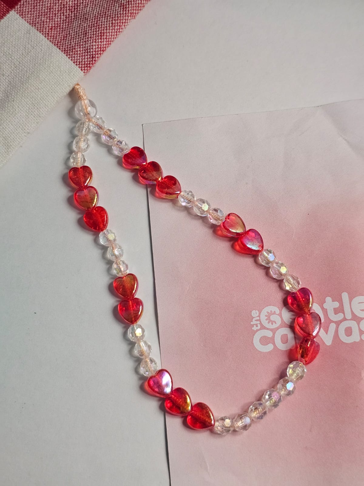 [Set of 3] Red Y2K Kawaii Handmade Beaded Mobile Wrist Strap Phone Charms