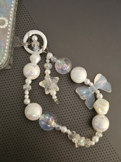 Beaded Bow Pattern Silicon iPhone Case With Beaded Charm
