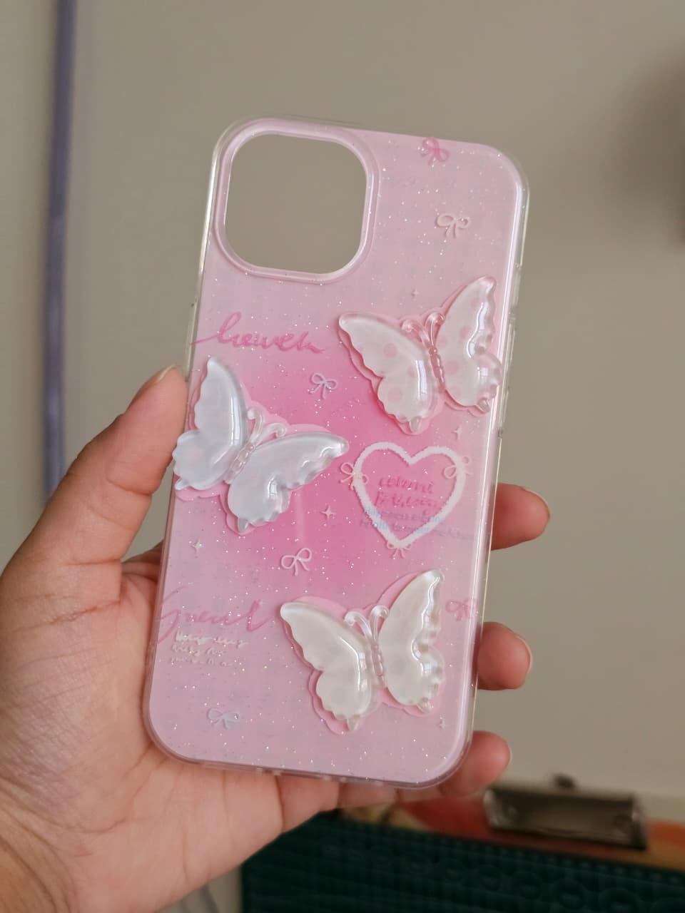 Butterfly Silicon Trendy Aesthetic Phone Case For iPhone With Star Charm